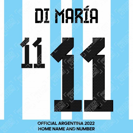 Di María 11 (Official Argentina 2022 Home Name and Numbering)