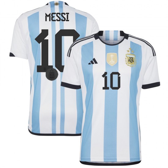 Argentina 2022 Winners Fan Version Home Shirt - 3 Stars with Messi 10 