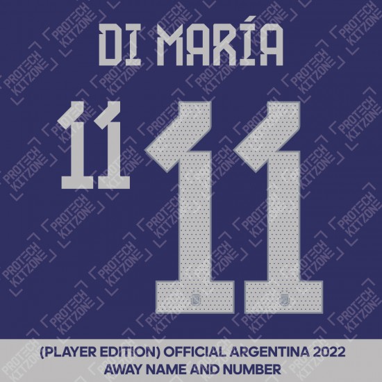 [Player Edition] Di Maria 11 - Official Argentina 2022 Away Name and Numbering