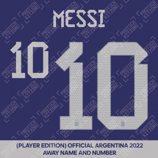 [Player Edition] Messi 10 - Official Argentina 2022 Away Name and Numbering