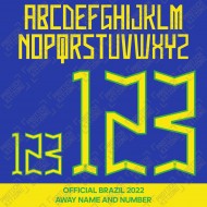 Official Brazil 2022 Away Player Version Name and Numbering 