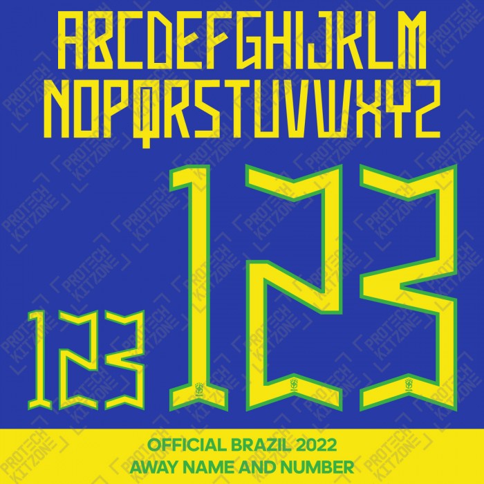 [Loose Number] Official Brazil 2022 Away Player Version Name and Numbering 