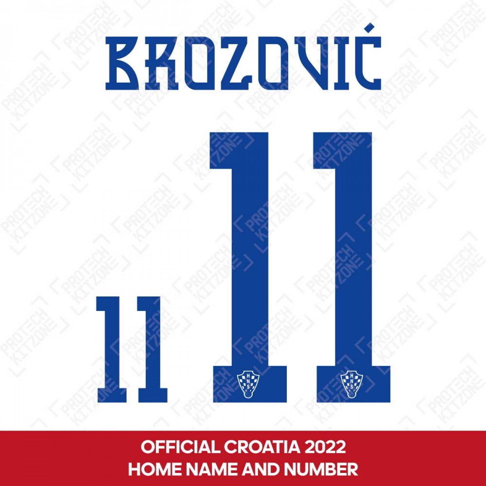 Brozović 11 (Official Croatia 2022 Home Name and Numbering) Brozović 11 (Official Croatia 2022 Home Name and Numbering)