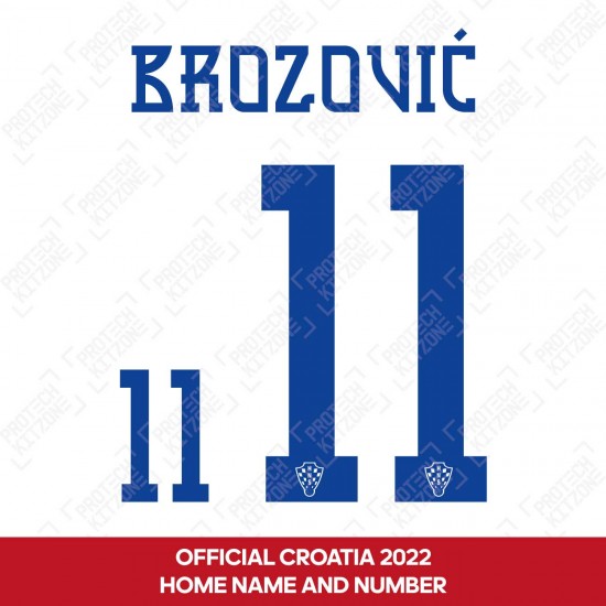Brozović 11 (Official Croatia 2022 Home Name and Numbering)
