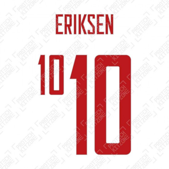 Eriksen 10 (Official Denmark 2020-22 Away Name and Numbering)