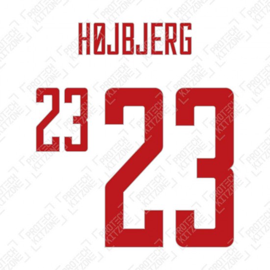 Højbjerg 23 (Official Denmark 2020-22 Away Name and Numbering)