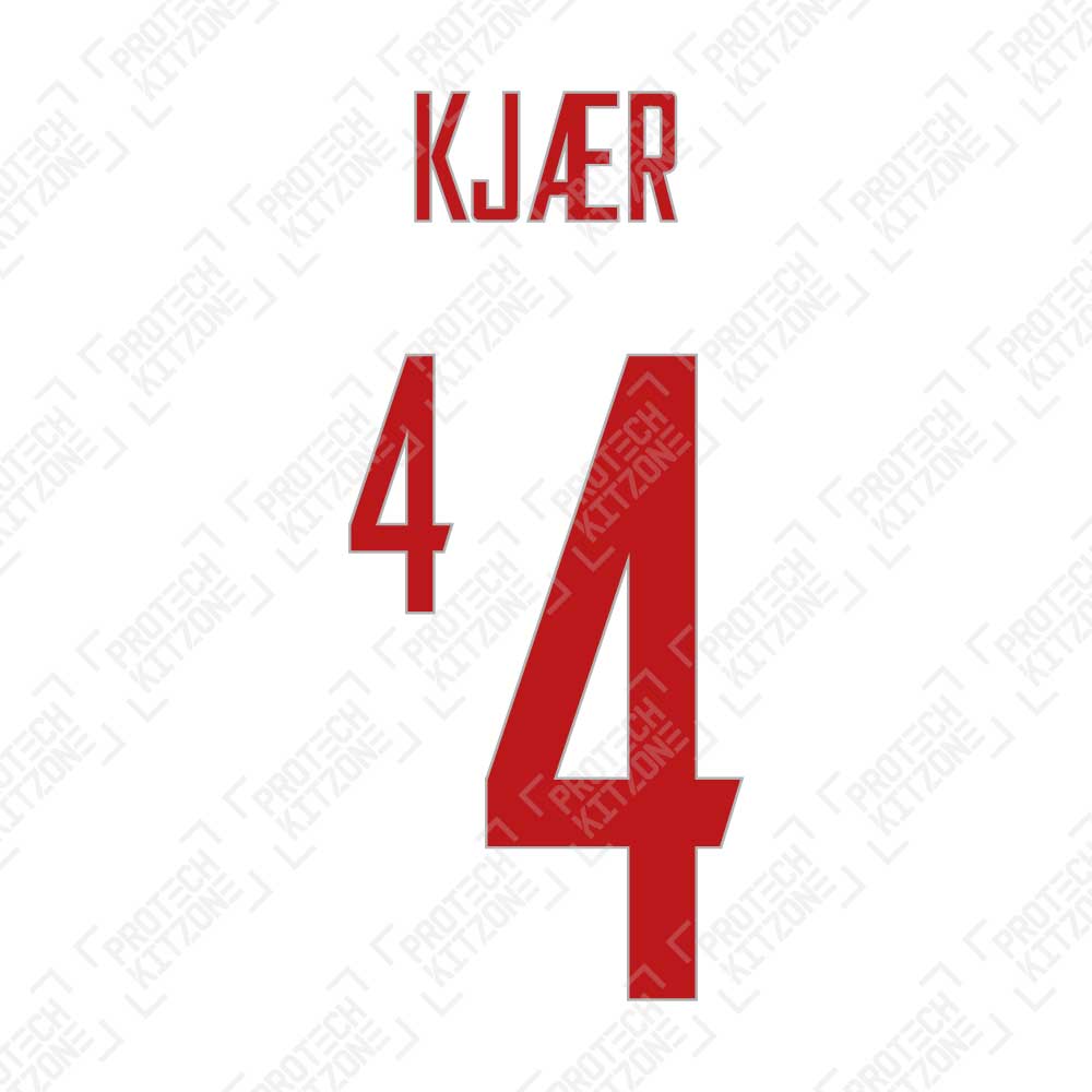 Kjær 4 (Official Denmark 2022 Away Name and Numbering Kjær 4 (Official Denmark 2022 Away Name and Numbering