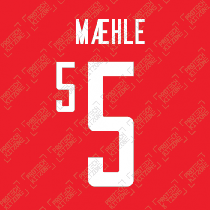Mæhle 5 (Official Denmark 2020-22 Home / 2022 Third Name and Numbering)