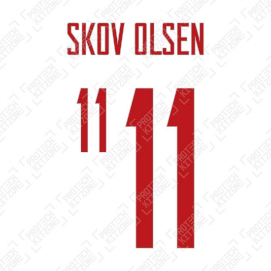Skov Olsen 11 (Official Denmark 2020-22 Away Name and Numbering)