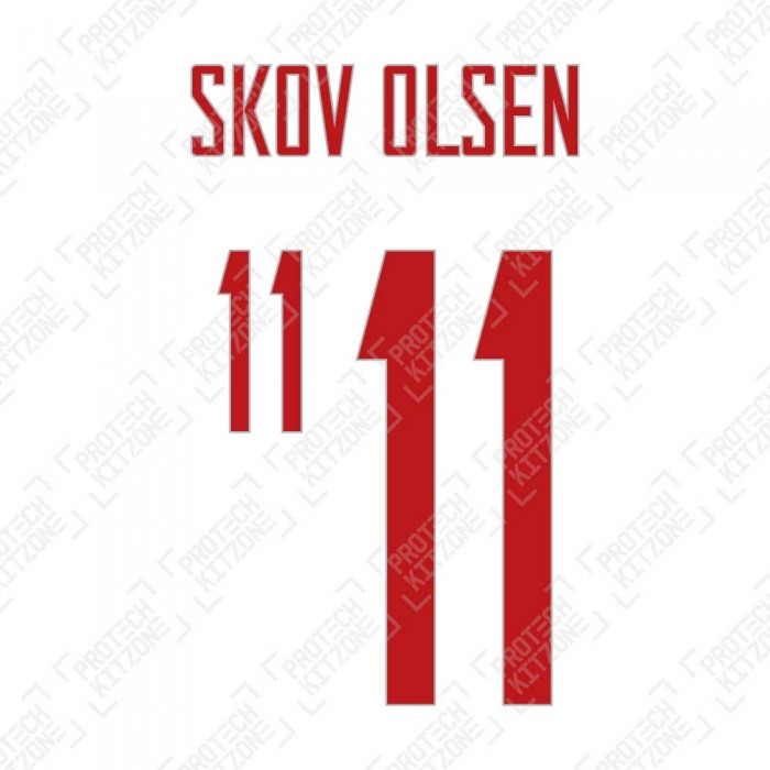 Skov Olsen 11 (Official Denmark 2020-22 Away Name and Numbering), Denmark National Team, SO11 DFA AW, 