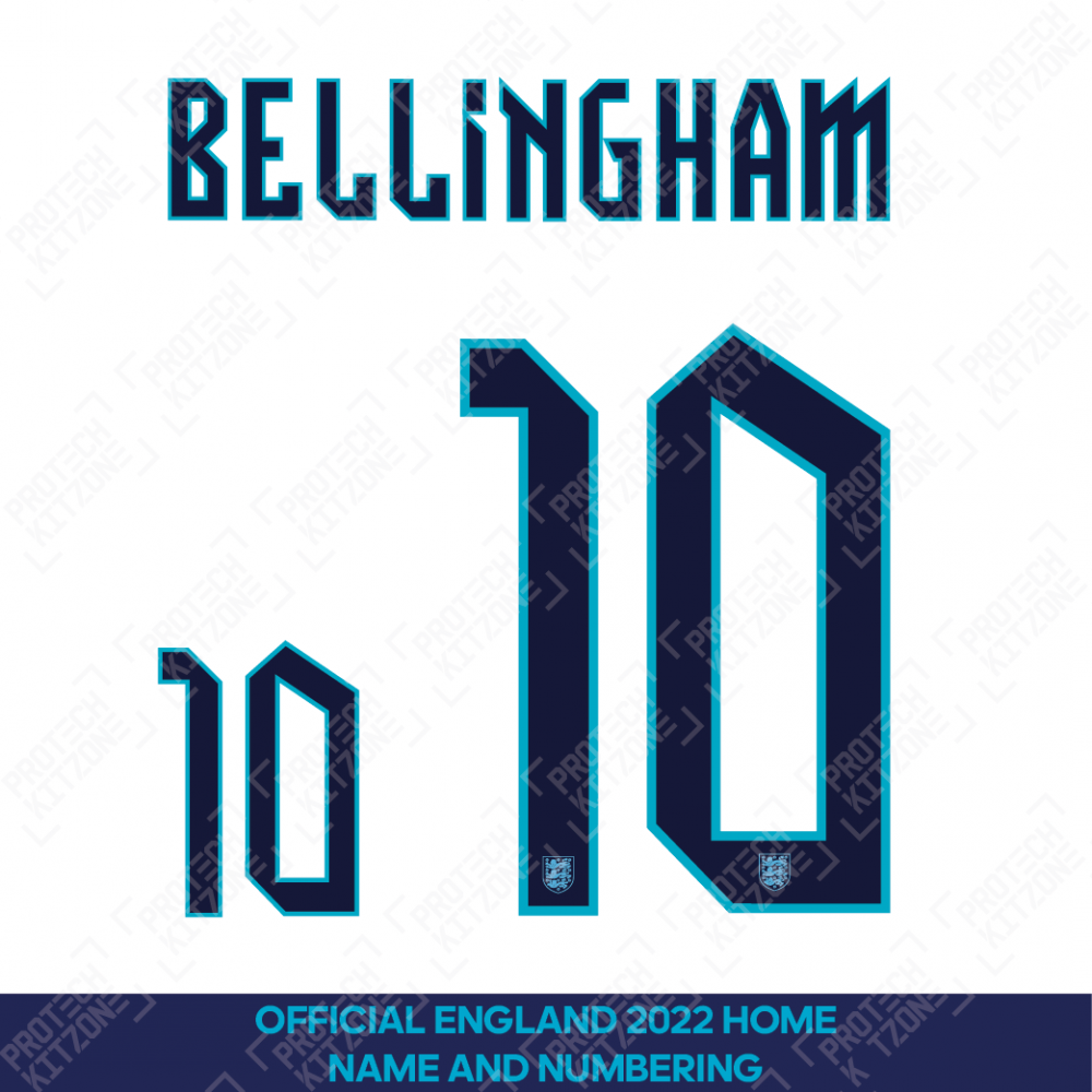 Bellingham 10 - Official England 2022 Home Name and Numbering 