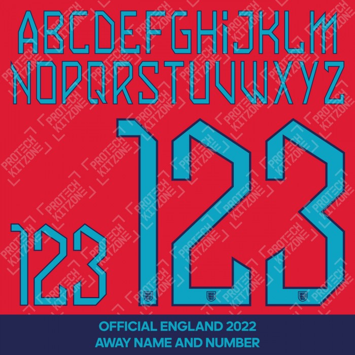 Official England 2022 Away Name and Numbering, World Cup 2022, ENG-22-AWAY-NNS, 