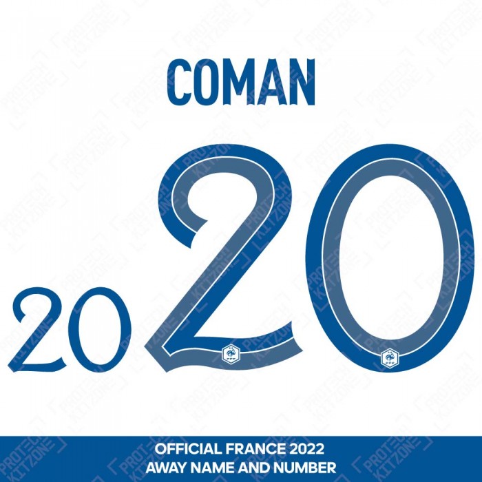 Coman 20 (Official France 2022 Away Name and Numbering), World Cup 2022, C20 22 FFF AW, 