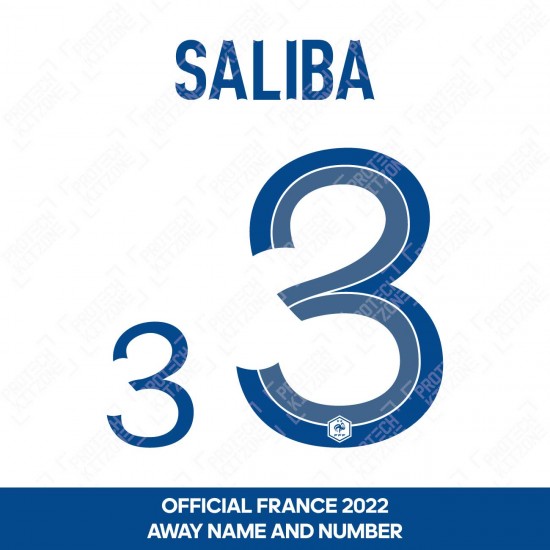 Saliba 3 (Official France 2022 Away Name and Numbering)
