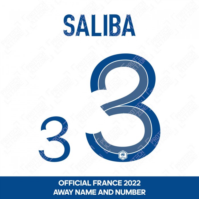 Saliba 3 (Official France 2022 Away Name and Numbering), World Cup 2022, S3 22 FFF AW, 