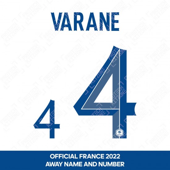 Varane 4 (Official France 2022 Away Name and Numbering)