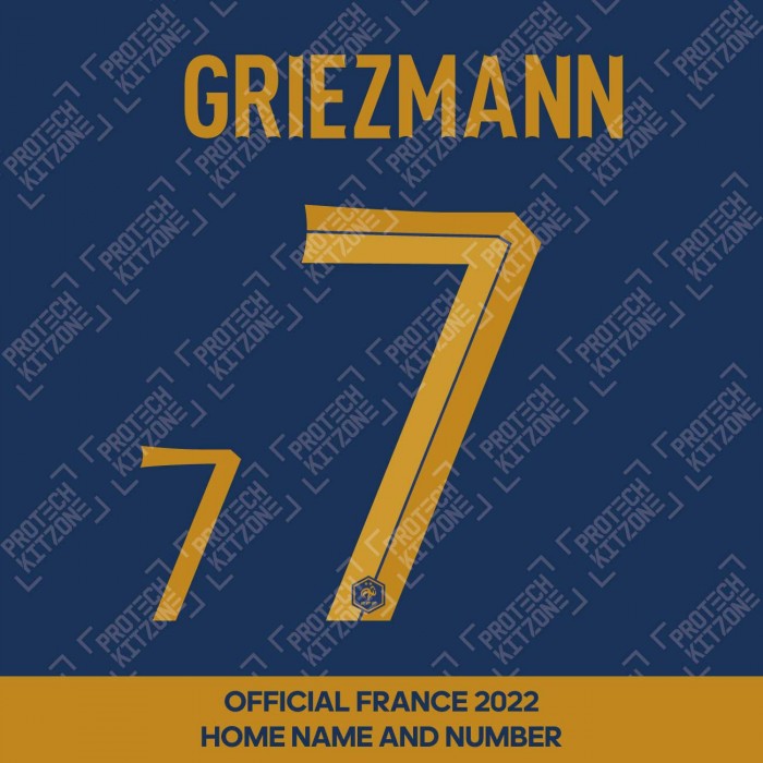 Griezmann 7 (Official France 2022 Home Name and Numbering), World Cup 2022, G7 22 FFF HM, 