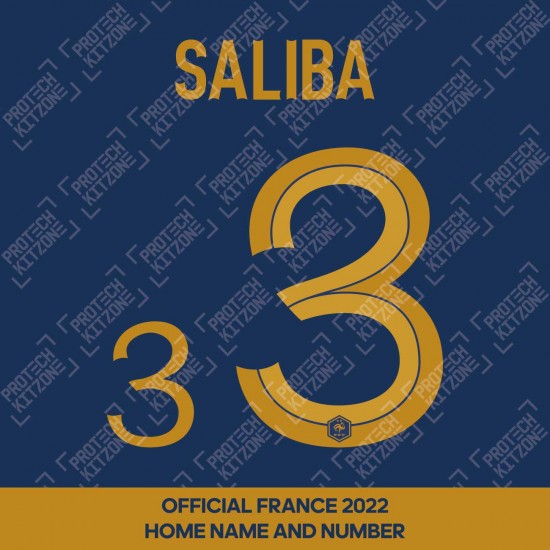 Saliba 3 (Official France 2022 Home Name and Numbering)