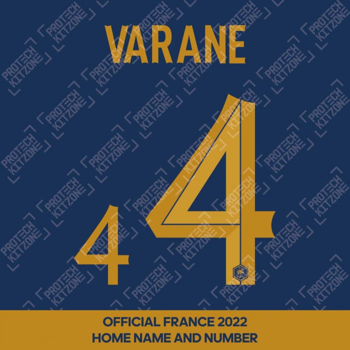 Varane 4 (Official France 2022 Home Name and Numbering), France National Team, V4 22 FFF HM, 