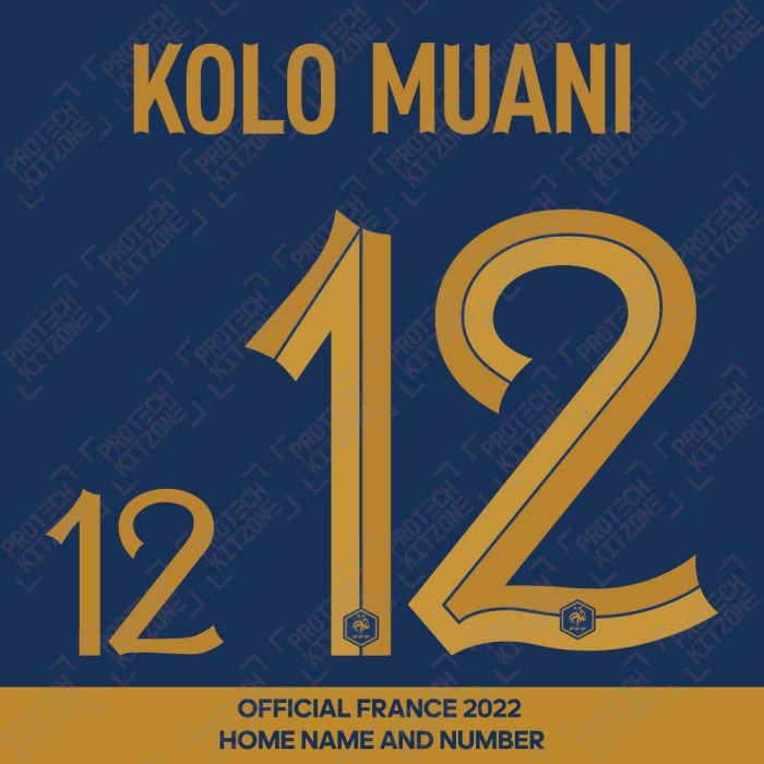 Kolo Muani 12 (Official France 2022 Home Name and Numbering), World Cup 2022, KL12 22 FFF HM, 
