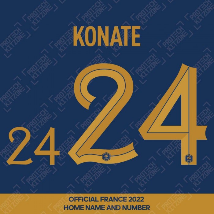 Konate 24 (Official France 2022 Home Name and Numbering), World Cup 2022, K24 22 FFF HM, 
