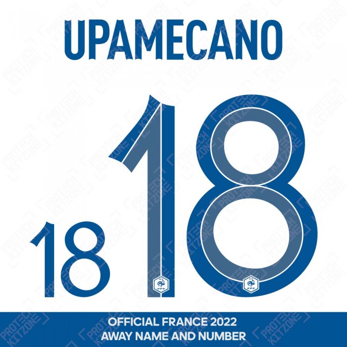 Upamecano 18 (Official France 2022 Away Name and Numbering), World Cup 2022, U18 22 FFF AW, 