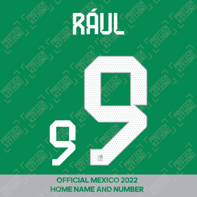 Rául 9 - Official Name and Number for Mexico 2022 Home Shirt