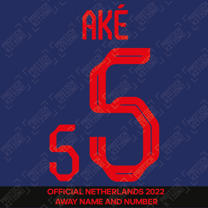 Aké 5 - Official Netherlands 2022 Away Name and Numbering 