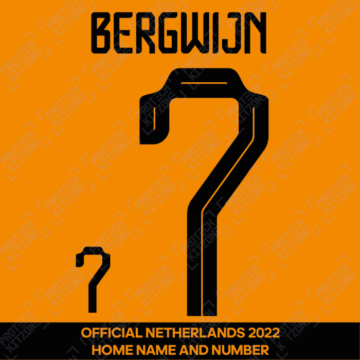 Bergwijn 7 - Official Netherlands 2022 Home Name and Numbering 
