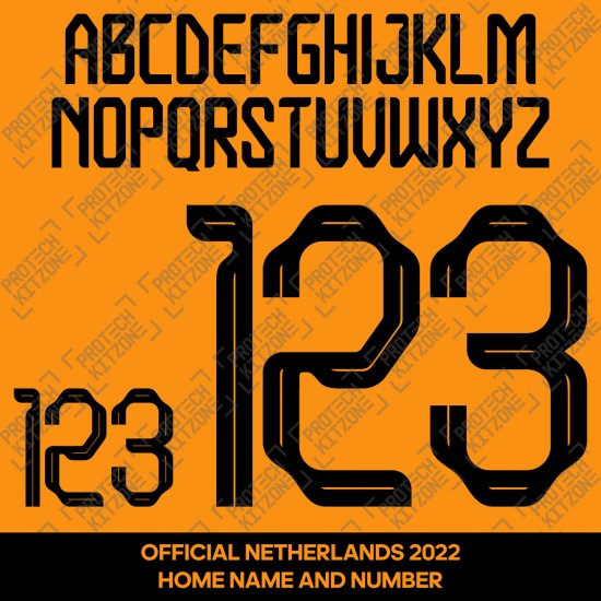 Official Netherlands 2022 Home Name and Numbering 