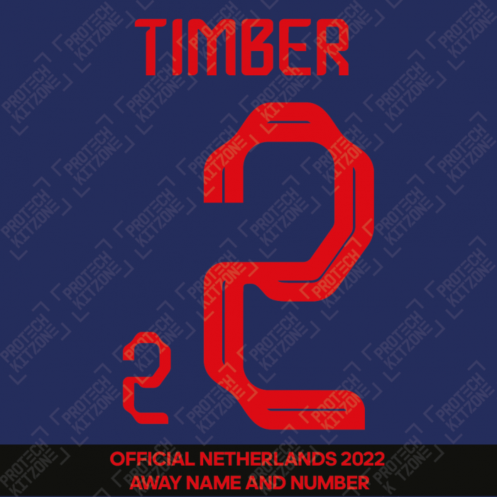 Timber 2 - Official Netherlands 2022 Away Name and Numbering 
