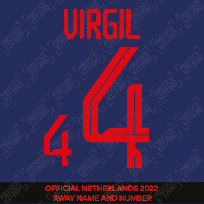Virgil 4 - Official Netherlands 2022 Away Name and Numbering 