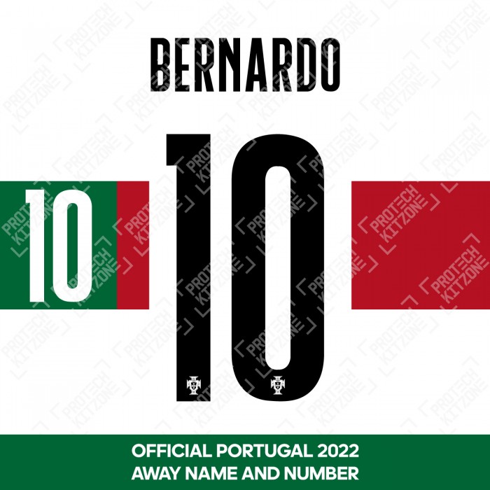 Bernardo 10 (Official Portugal 2022 Away Name and Numbering), Portugal National Team, B102022A, 