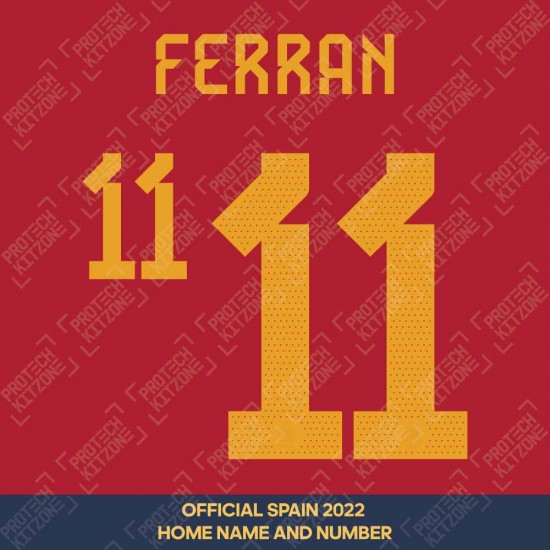 Ferran 11 (Official Spain 2022 Home Name and Numbering)