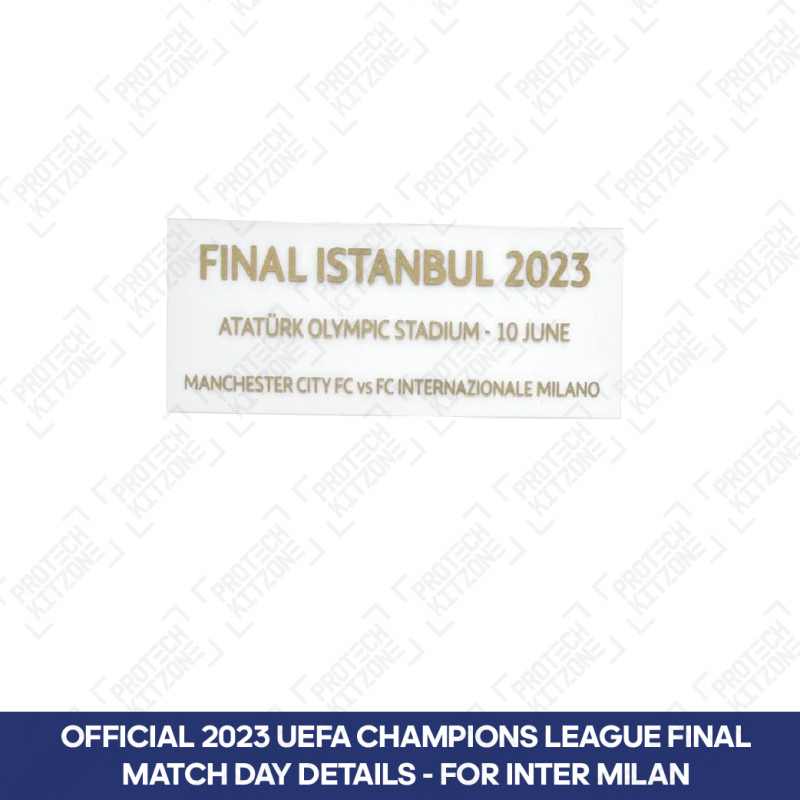 Official UEFA Champions League Final Istanbul 2023 Match Details Printing - Inter Milan