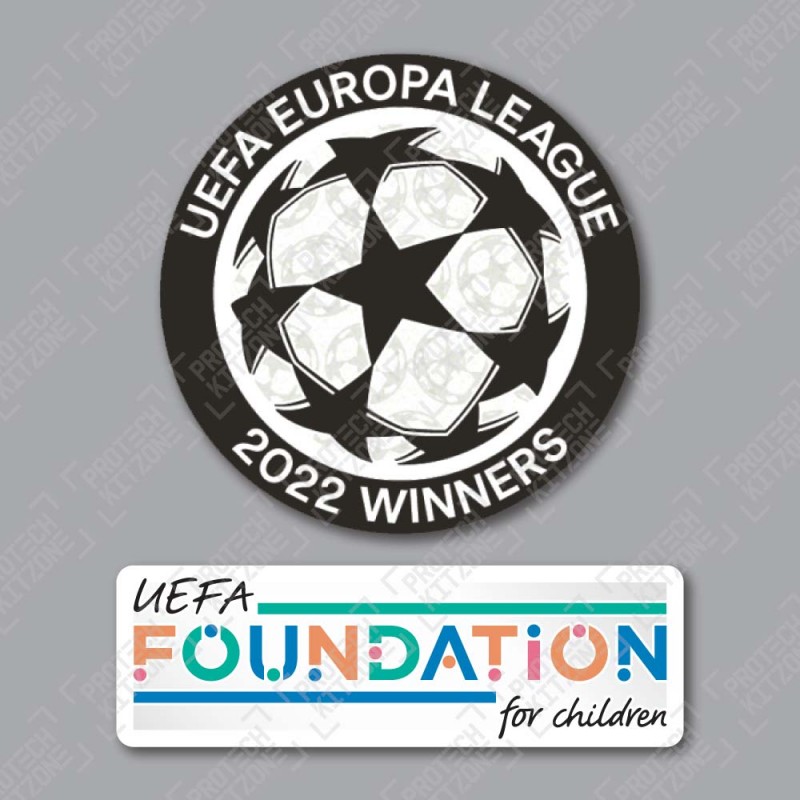 Official Sporting iD UEFA UEL Titleholder 2022 + UEFA Foundation Badge Set