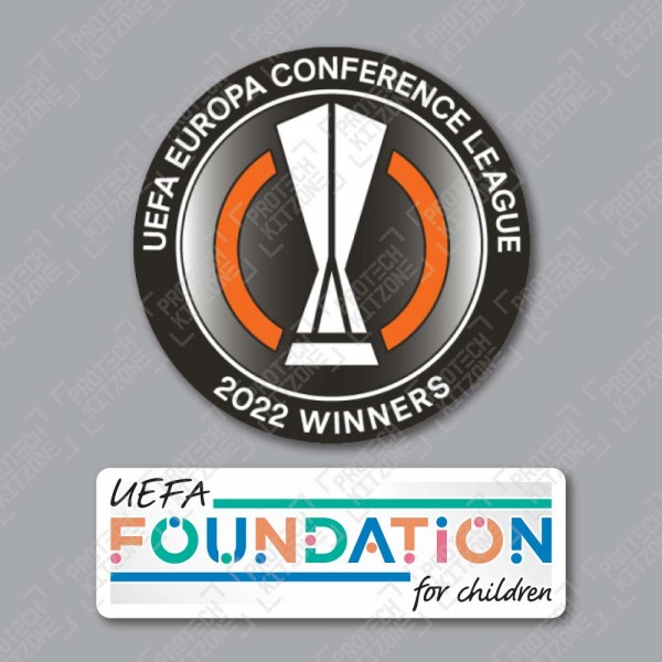 Official Sporting iD UEFA Conference League Titleholder 2022 + UEFA Foundation Badge Set