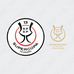 Official Supercopa De España 13 Riyadh 2023 Patch + Match Detail Printing (For Barcelona 2022/23 Home Shirt)