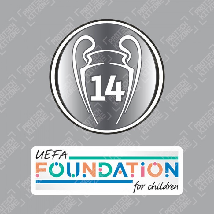 Official Sporting iD UEFA UCL Titleholder 14 + UEFA Foundation Badge Set, UEFA Champions League, NEW UEFA CHAMP14 SET, 