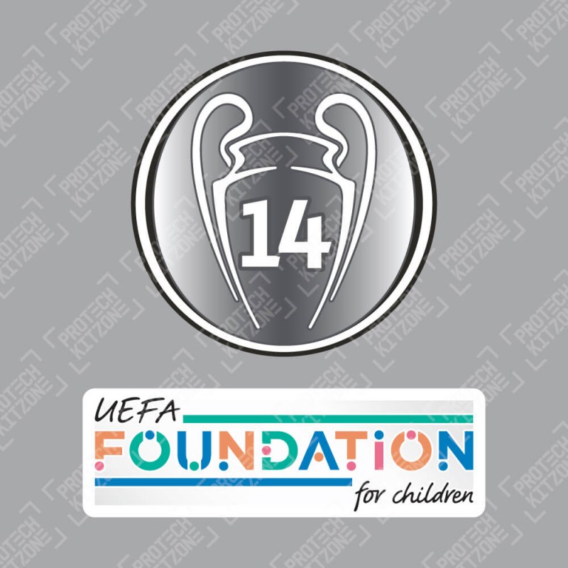 Official Sporting iD UEFA UCL Titleholder 14 + UEFA Foundation Badge Set