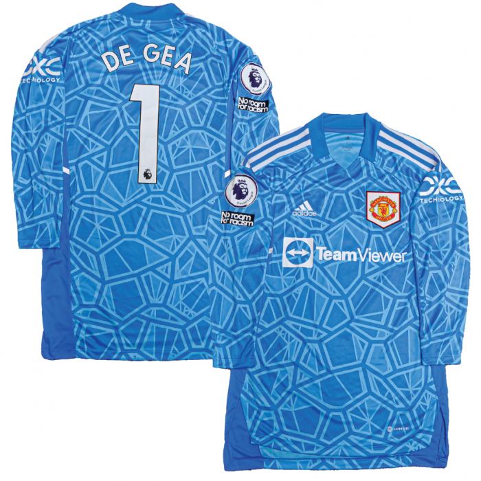 Manchester United 2022/23 Home Goalkeeper Shirt With De Gea 1 Premier League Full Set Version - Size S 