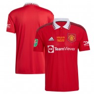 Manchester United 2022/23 Home Shirt with Carabao Cup Badge & Embroidered Final Match Date Details