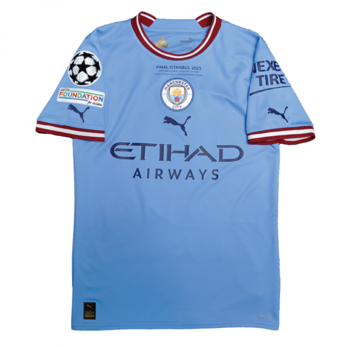 Manchester City 2023 UEFA Champions League Final Fullset Home Shirt With Haaland 9 - Size XS
