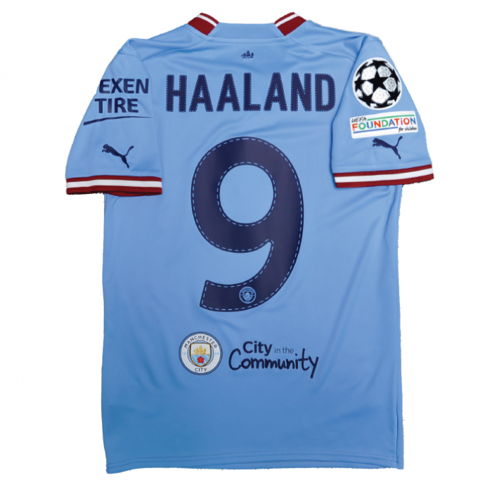Manchester City 2023 UEFA Champions League Final Fullset Home Shirt With Haaland 9 - Size XS