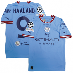 Manchester City 2023 UEFA Champions League Final Fullset Home Shirt With Haaland 9 - Size XS