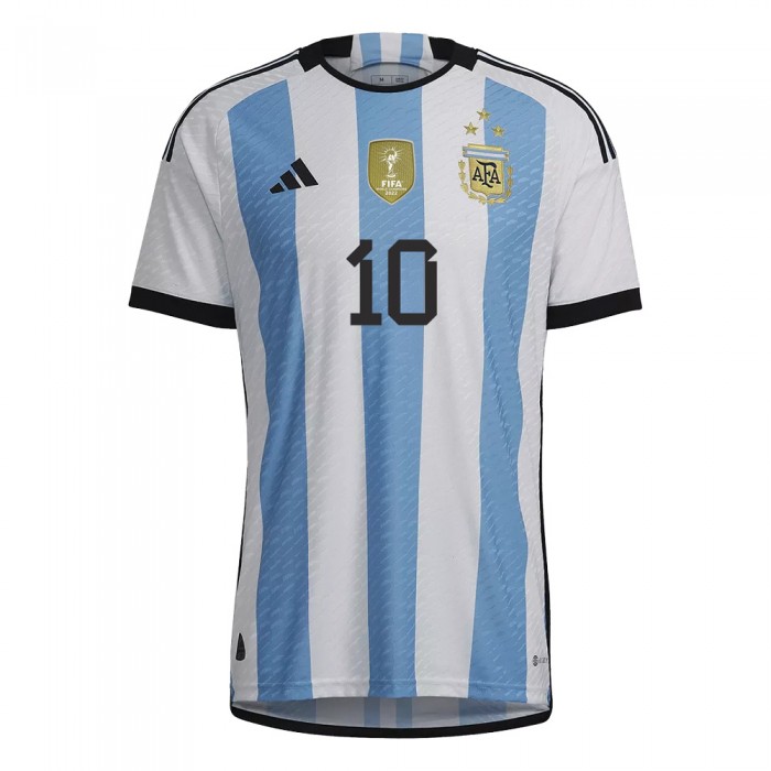 [Player Edition] Argentina 3 Stars Heat Rdy. Home Shirt With Messi 10 and Player Version 2022 World Champions Patch 