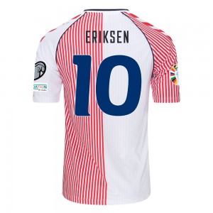 Denmark Retro 1986 World Cup Away Shirt  + Eriksen 10 (Euro 2024 Qualifiers Fullset) 
