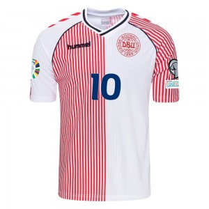 Denmark Retro 1986 World Cup Away Shirt  + Eriksen 10 (Euro 2024 Qualifiers Fullset) 