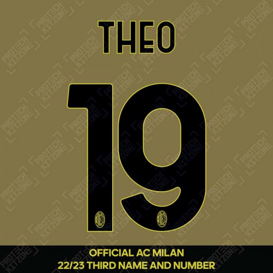 Theo 19 (Official AC Milan 2022/23 Third Club Name and Numbering)