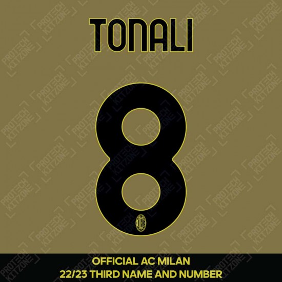 Tonali 8 (Official AC Milan 2022/23 Third Club Name and Numbering)